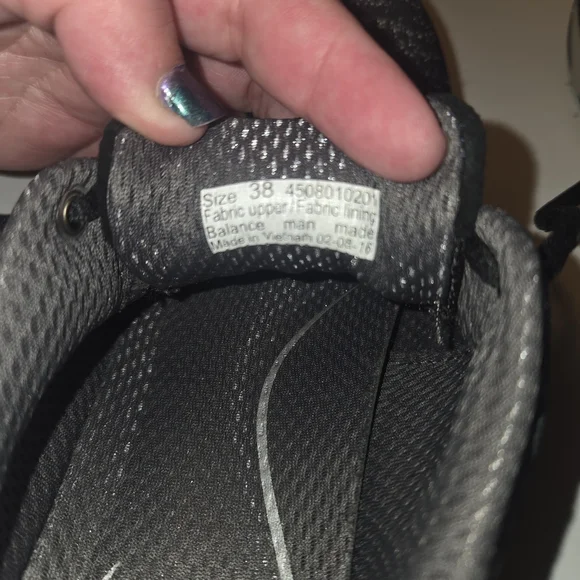 Dansko Hanna Women 38/US8 Black Fabric Nursing Polka Dot Lace Up Sneakers - Picture 6 of 7